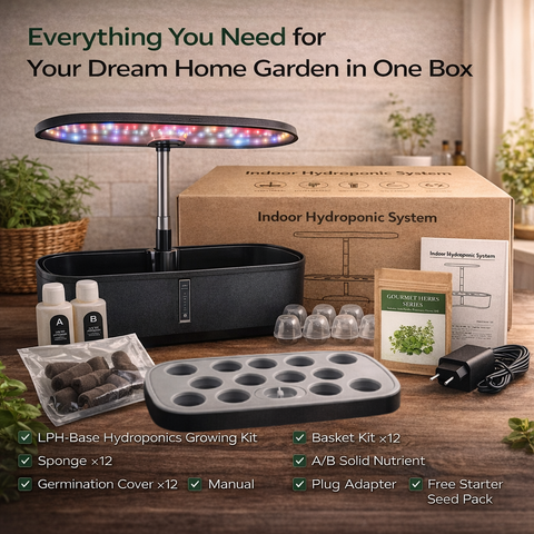 LiveLona Smart Indoor Hydroponic Garden System (12-Pod Home Grow Kit)